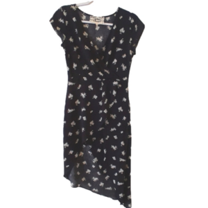 Pink Martini Faux Wrap Asymetric Hemline Mini Dress  Sz XS EUC